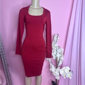 Wolford Elegant Red Long Sleeve Dress